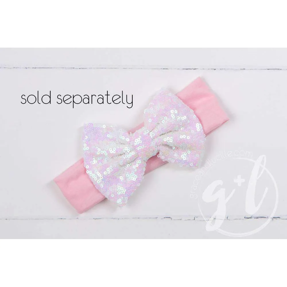 1st Birthday Dress Silver Script "ONE" Pink Striped Long Sleeved