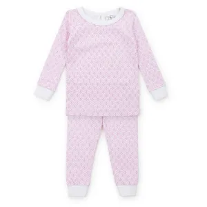 Ava Girls' Pajama Pant Set - Scalloped In Pink