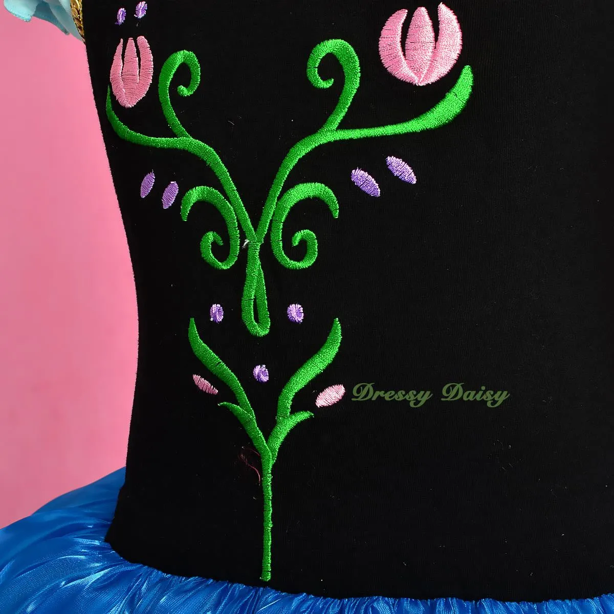 BA059 Princess Anna Tulip Embroidery Ballet Tutus Dancewear Fairy Costume Size 2-7