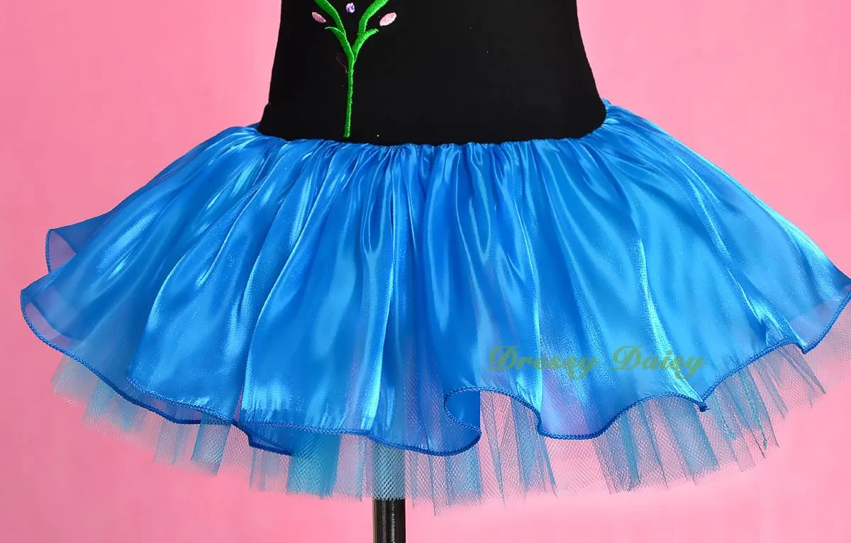 BA059 Princess Anna Tulip Embroidery Ballet Tutus Dancewear Fairy Costume Size 2-7