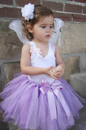 Baby & girl lilac fluffy bow fairy tutu skirt