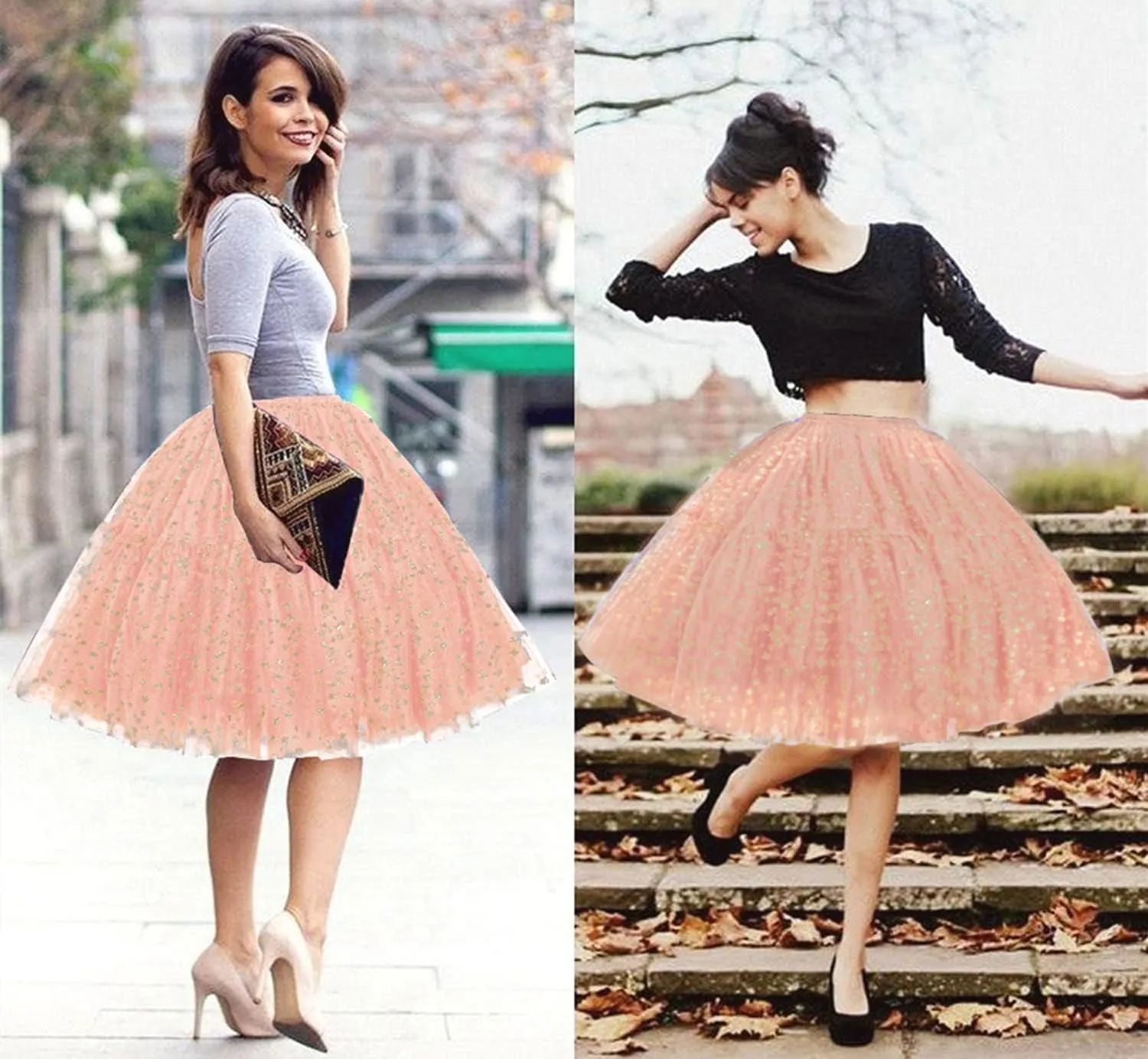 BABYONLINE D.R.E.S.S. Women Tutu Skirt Knee Tulle Skirt Petticoat Skirts Crinoline Rockabilly Tutu Skirt Slip