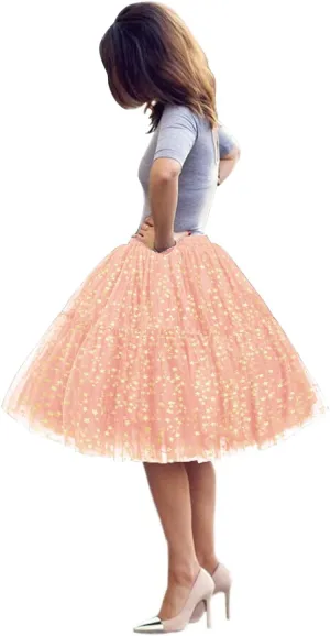 BABYONLINE D.R.E.S.S. Women Tutu Skirt Knee Tulle Skirt Petticoat Skirts Crinoline Rockabilly Tutu Skirt Slip