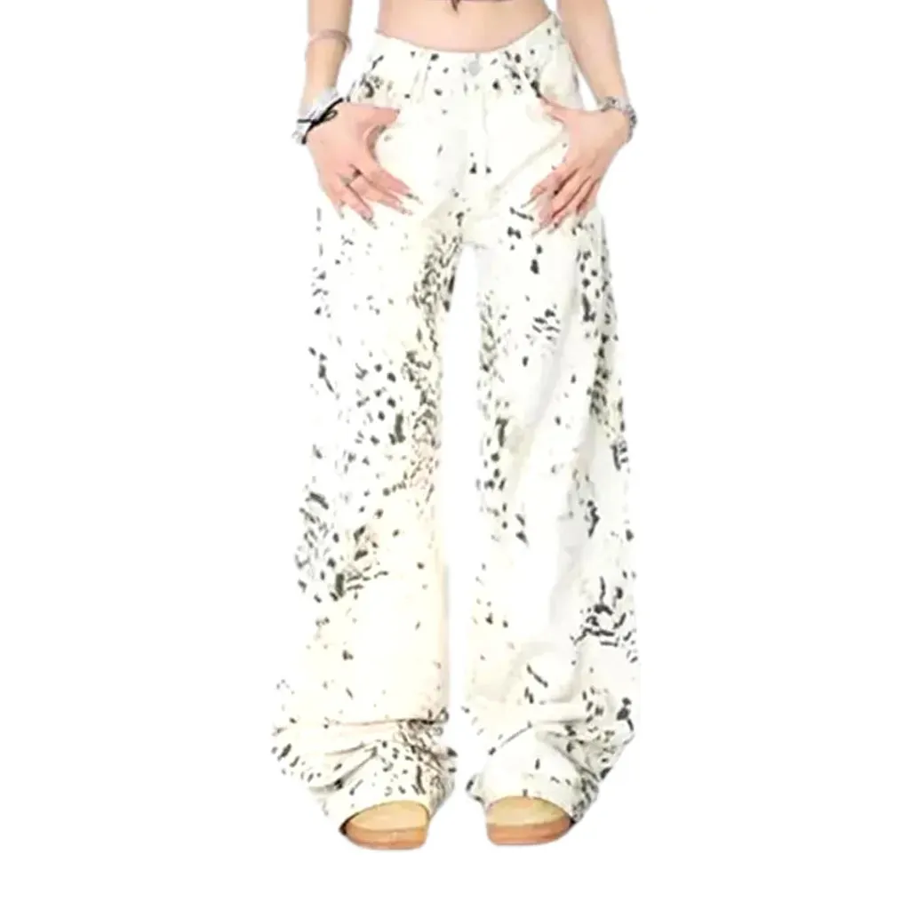 Baggy boho style women's jean pants