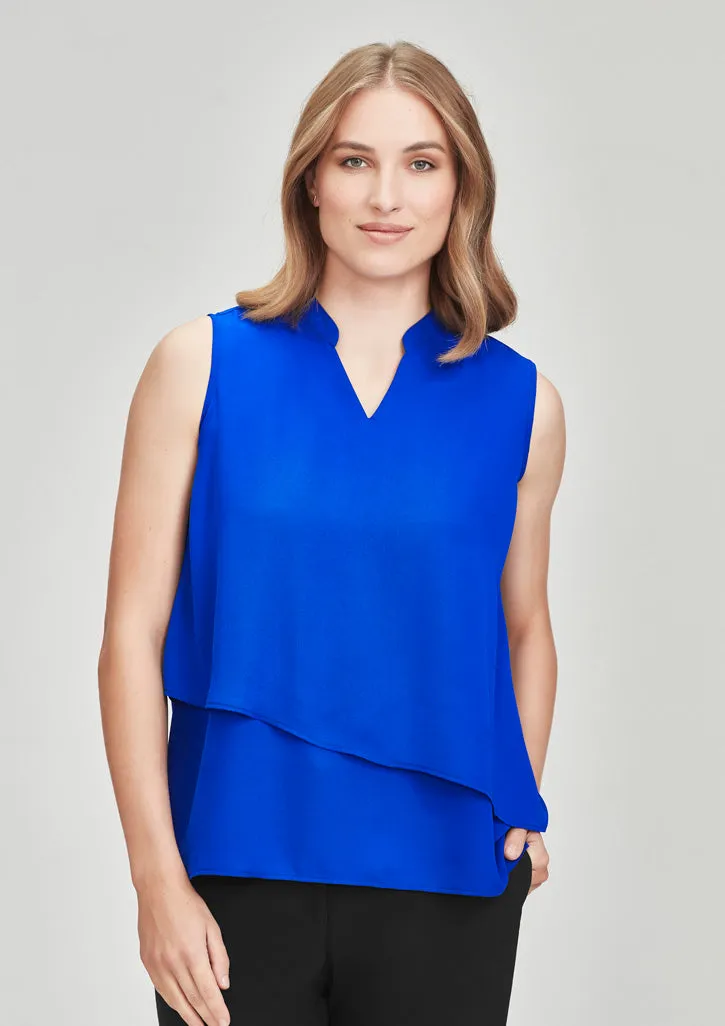 BC Seville Womens Sleeveless Layered Blouse