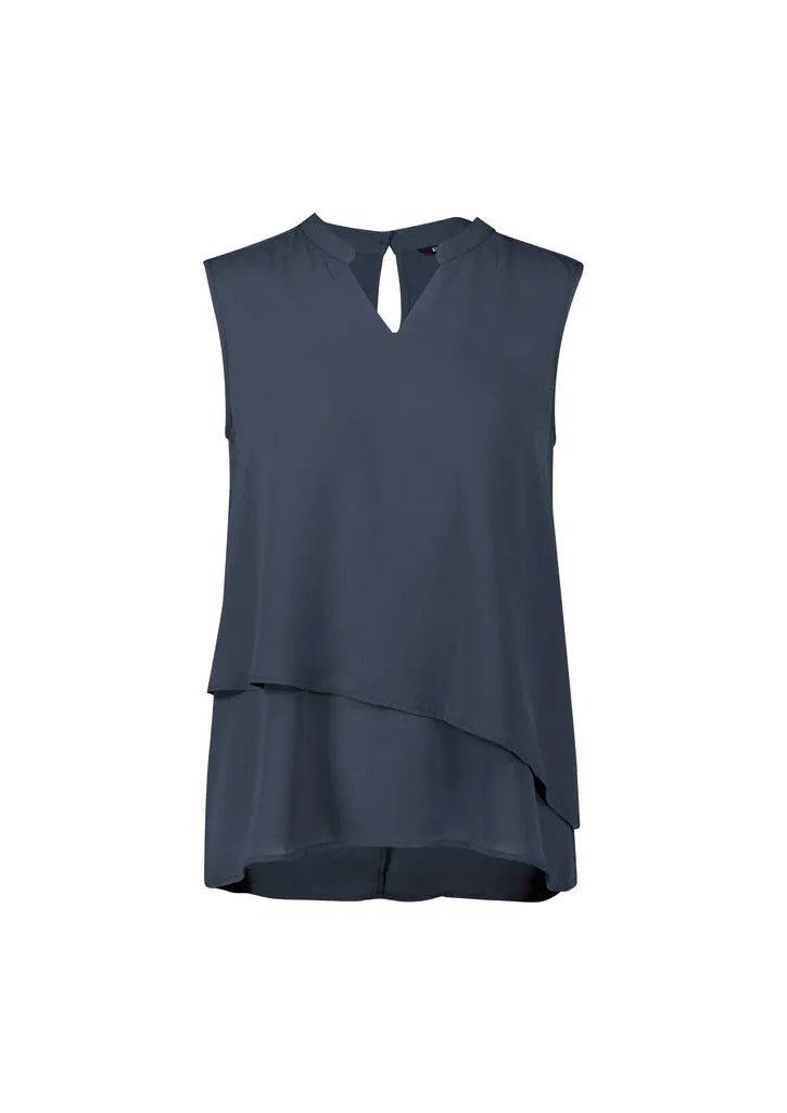 BC Seville Womens Sleeveless Layered Blouse