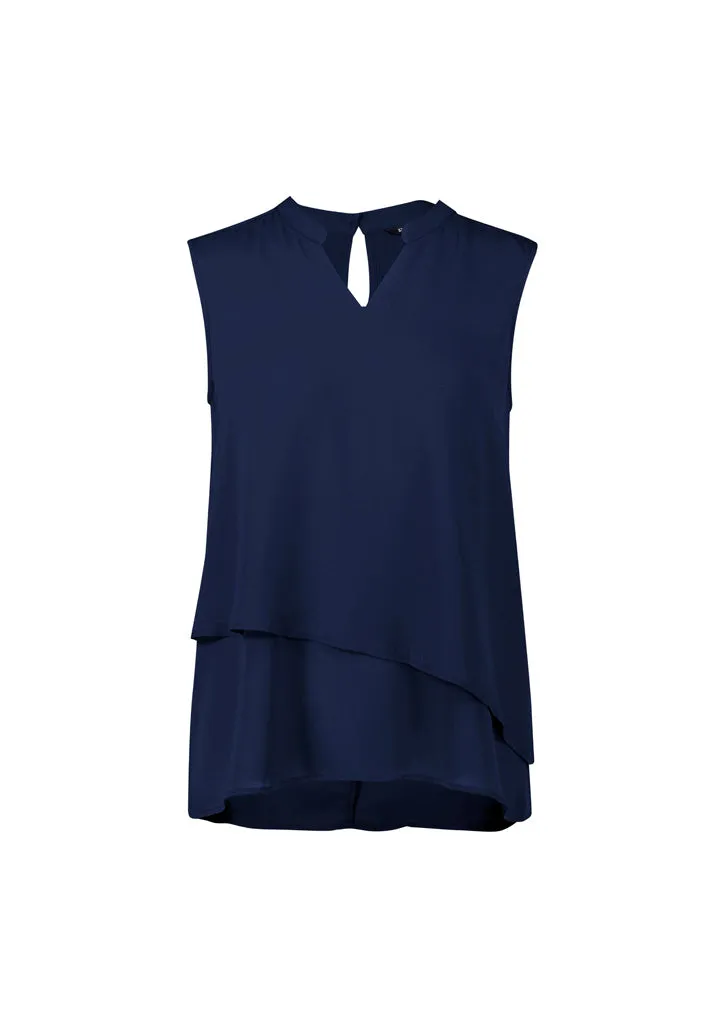BC Seville Womens Sleeveless Layered Blouse