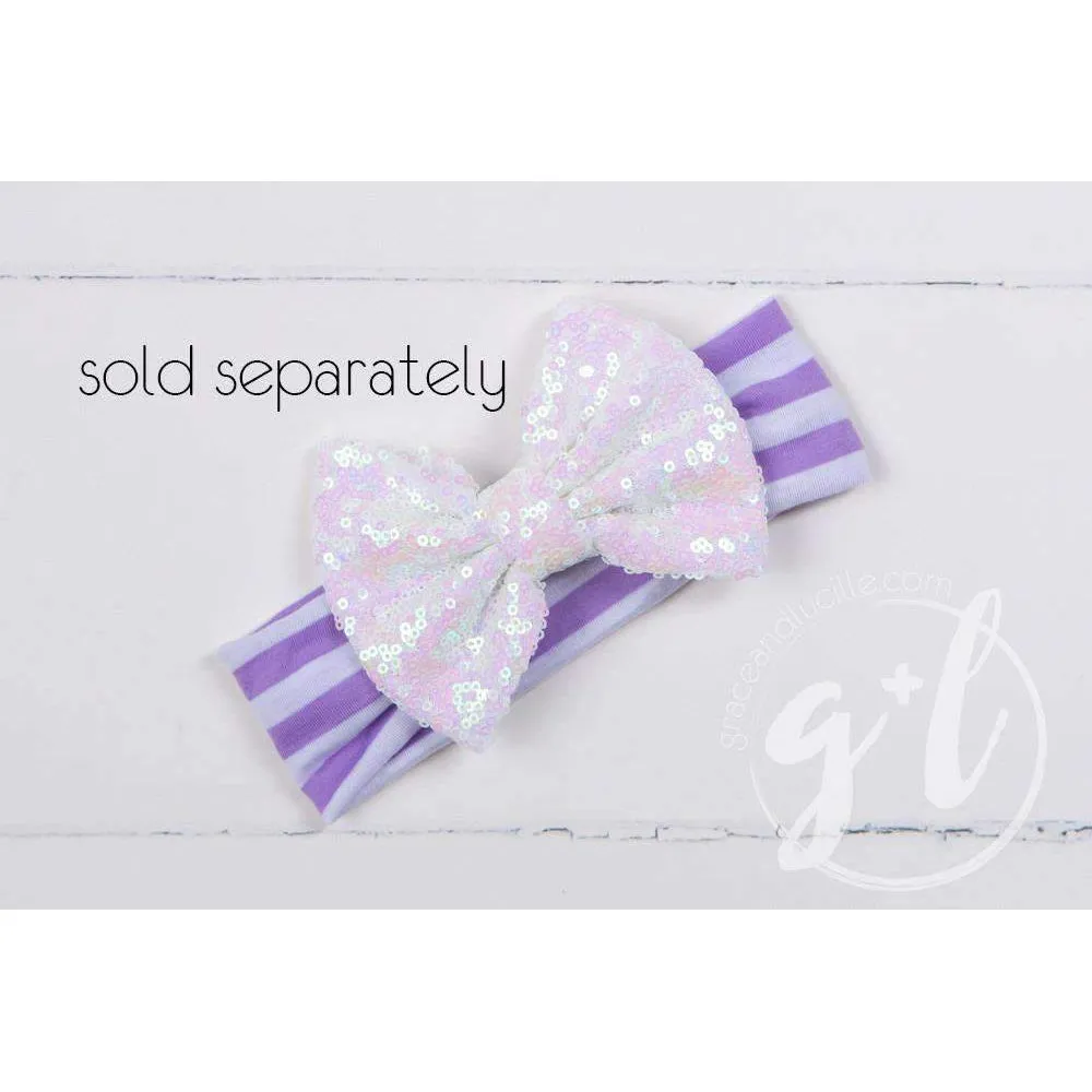 Big Sister Dress Purple Script Purple Striped LONG Sleeve