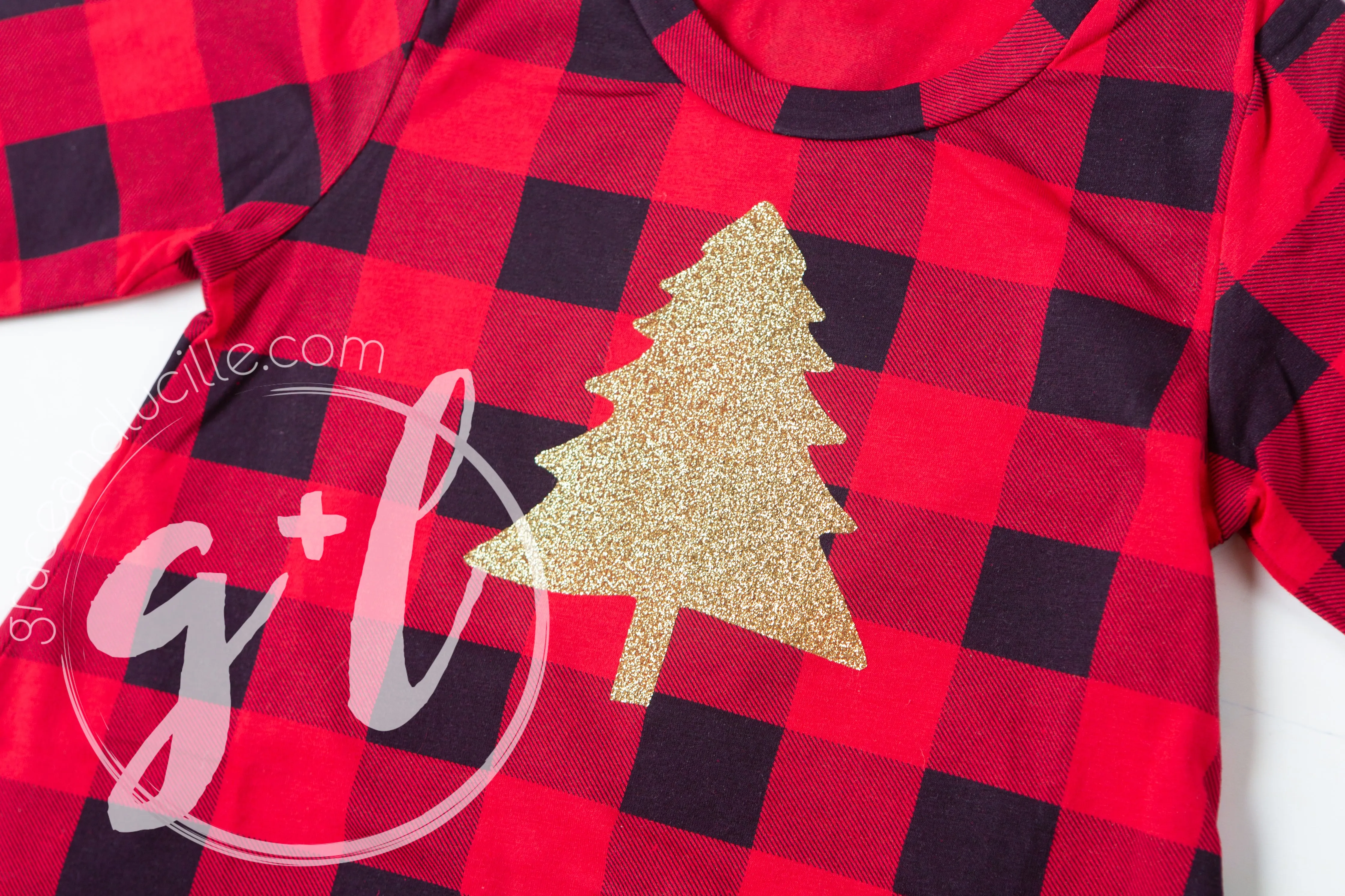 Buffalo Check Christmas Dress- Christmas Tree