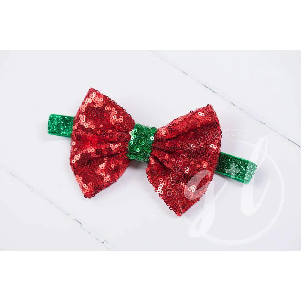 Christmas "JOY" Red Striped Tutu Dress Long Sleeves, Green JOY & 2-in-1 Bow Belt