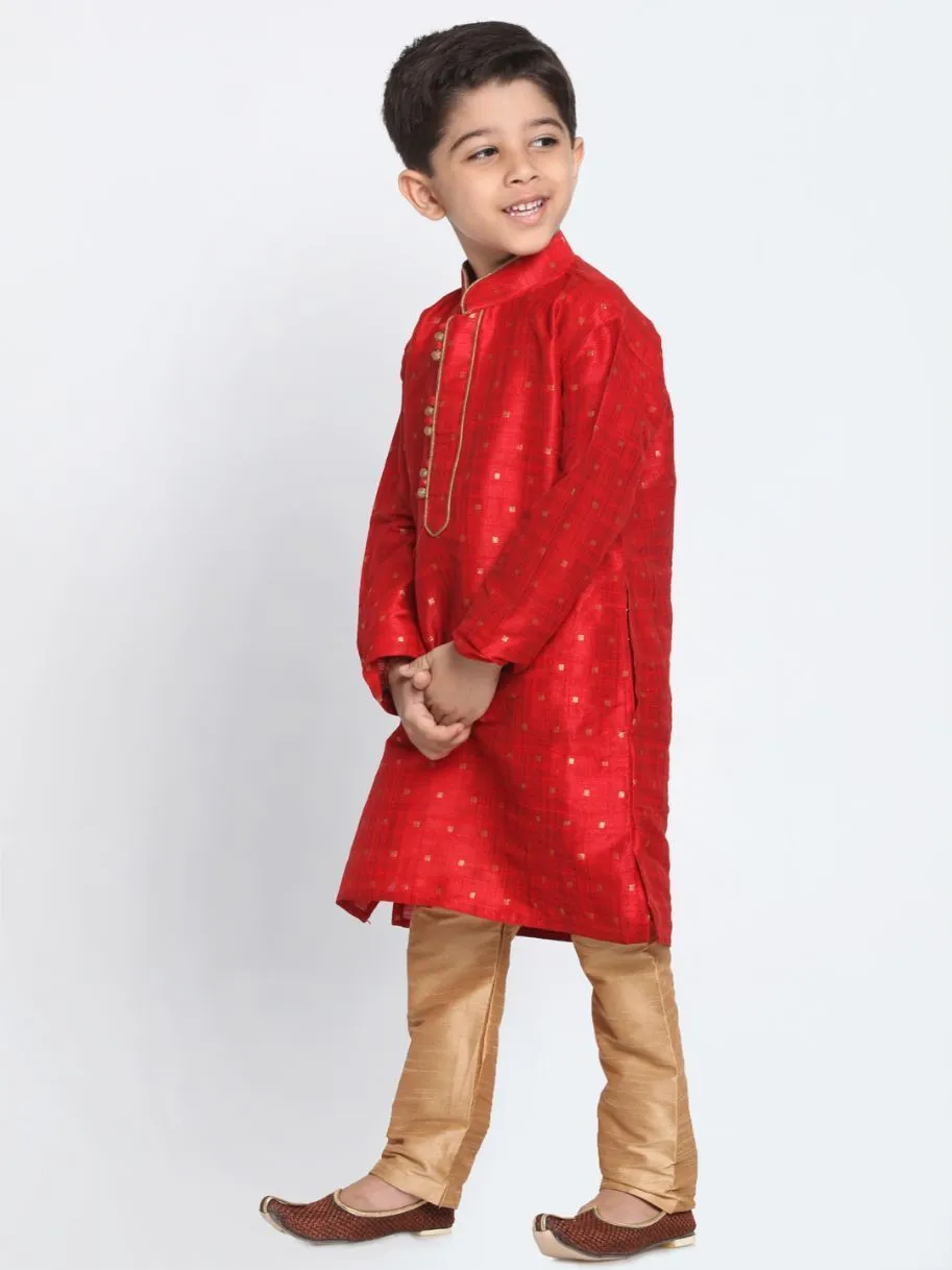 Cotton Silk Blend Kurta Pyjama Set for Boys - Vastramay Boys
