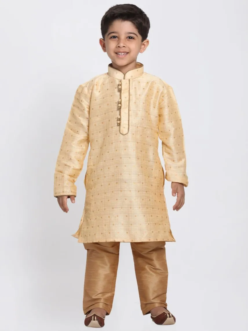 Cotton Silk Blend Kurta Pyjama Set for Boys - Vastramay Boys