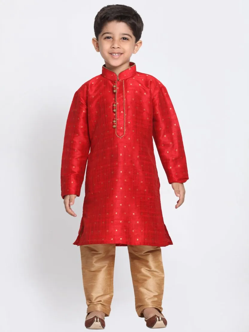 Cotton Silk Blend Kurta Pyjama Set for Boys - Vastramay Boys