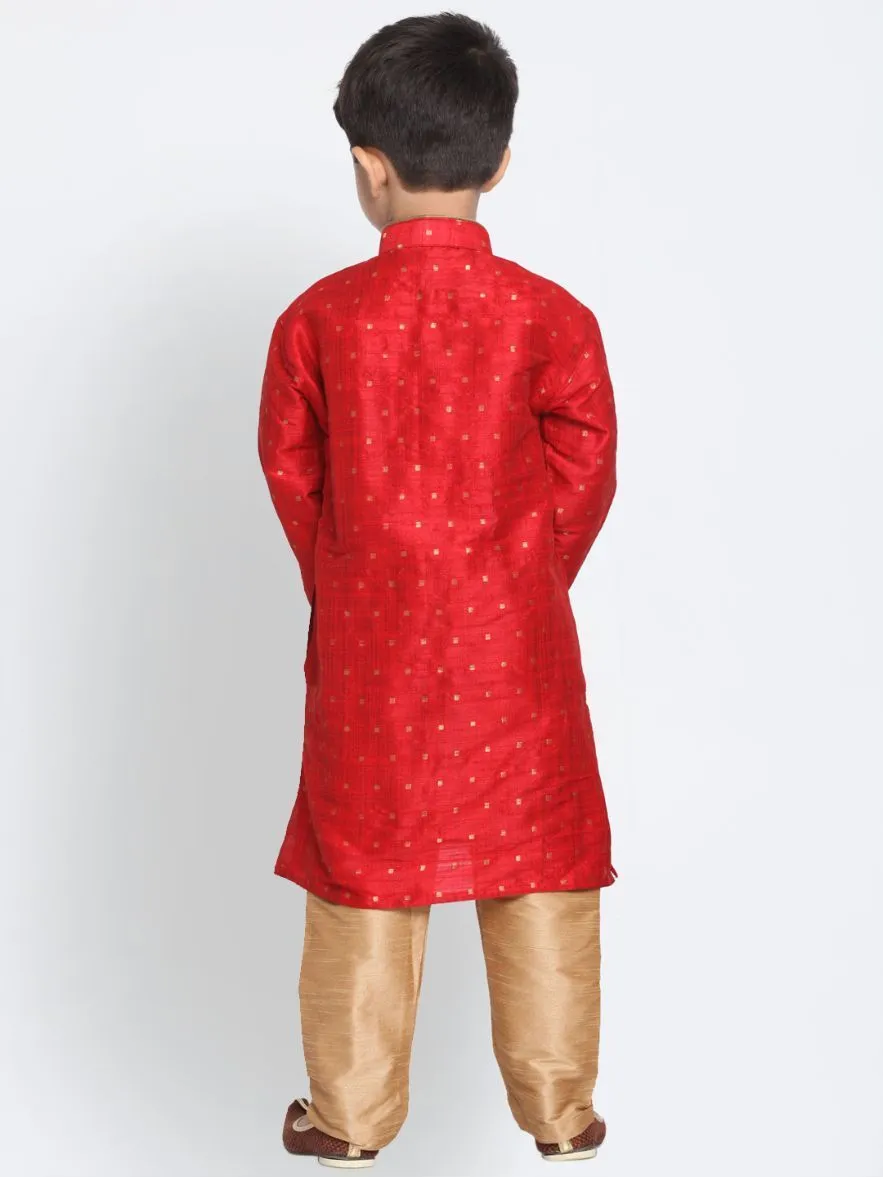 Cotton Silk Blend Kurta Pyjama Set for Boys - Vastramay Boys