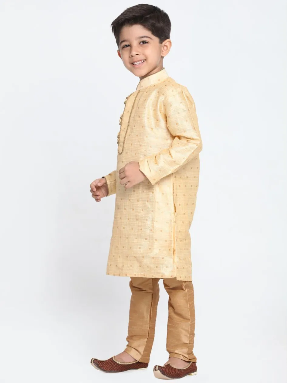 Cotton Silk Blend Kurta Pyjama Set for Boys - Vastramay Boys