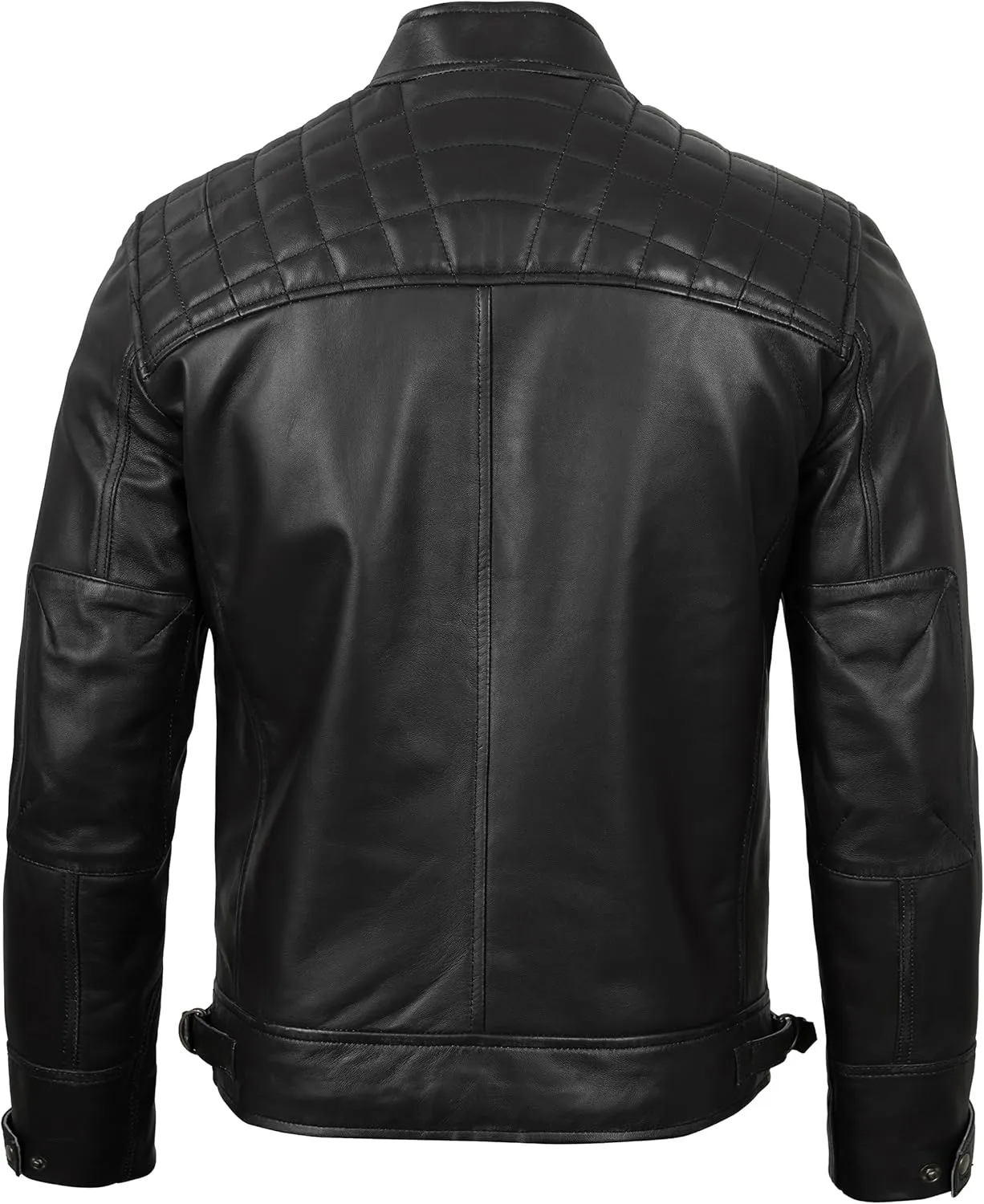 Decrum Leather Jacket Men - Cafe Racer Style Real Lambskin Leather Jackets For Men