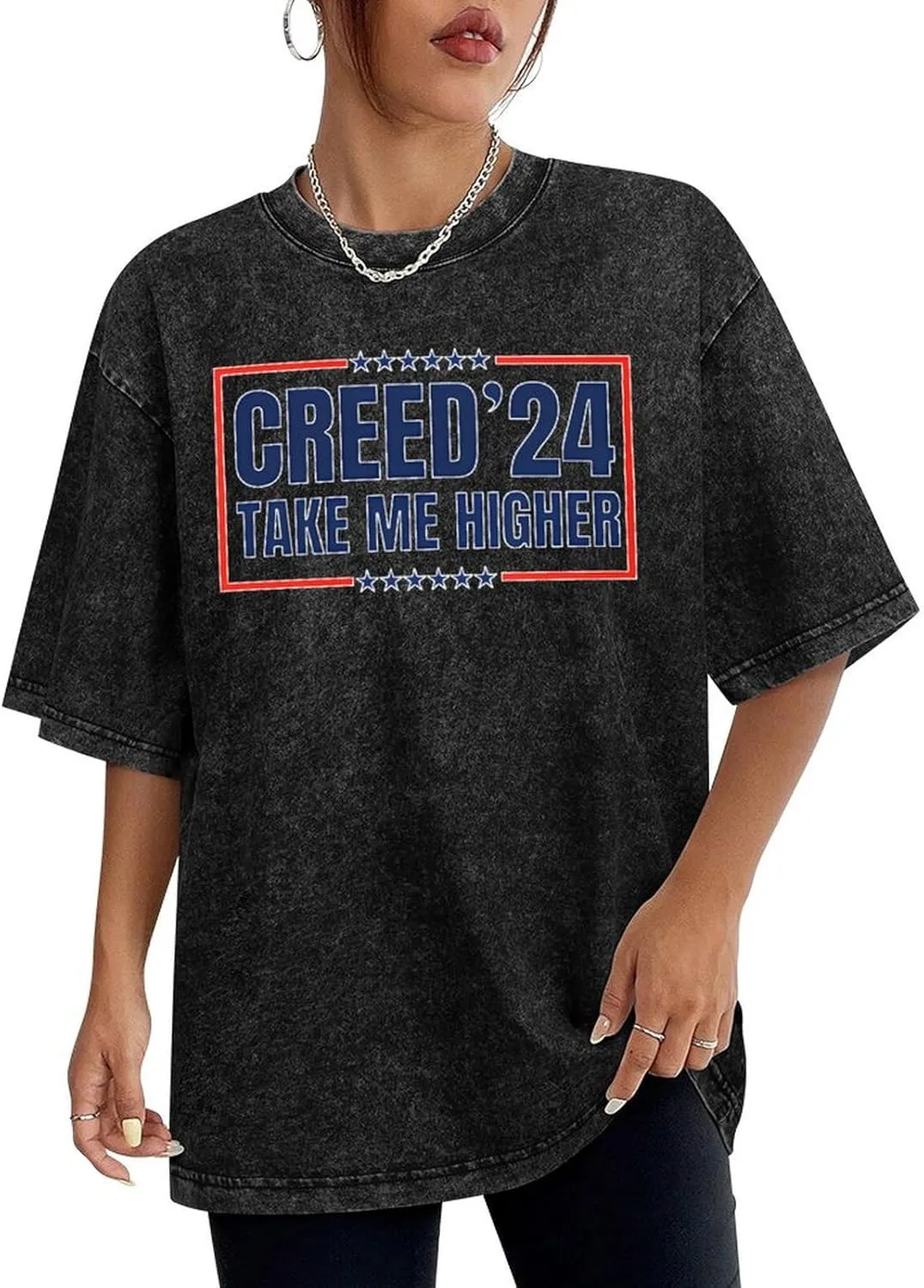 Durable Vintage Oversized Cotton T-Shirts Unique Casual Crew Neck Tops