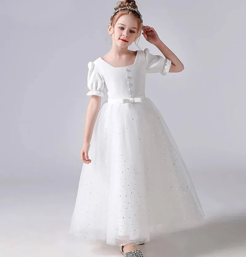 Elegant Sparkly Tulle Flower Girl Dress