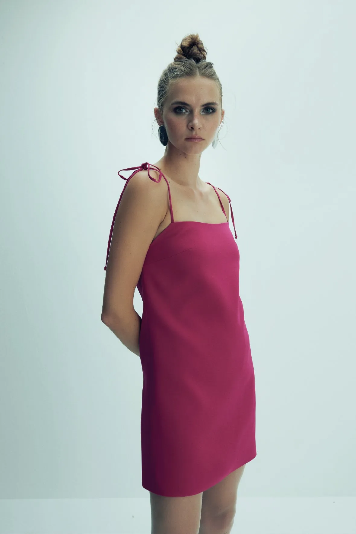 Ellie Mini Crepe Dress in Raspberry Sorbet
