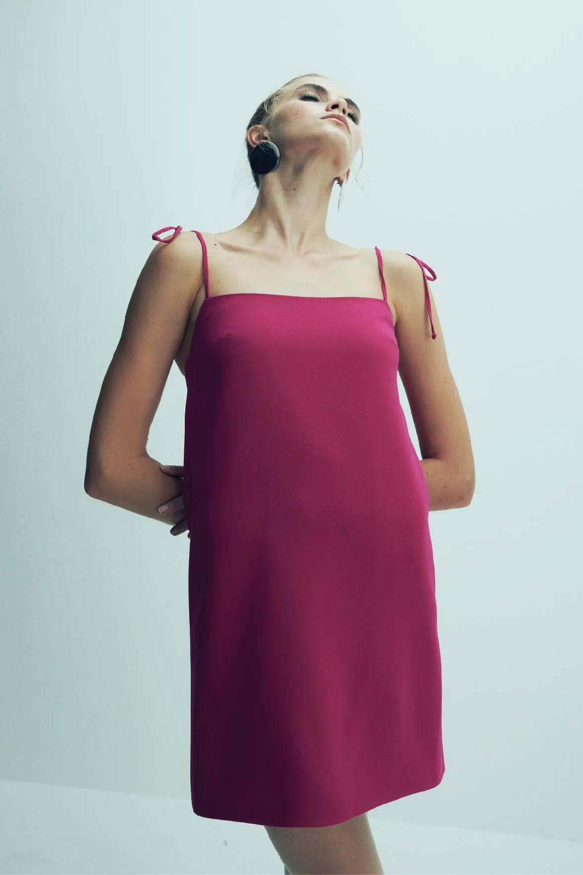 Ellie Mini Crepe Dress in Raspberry Sorbet
