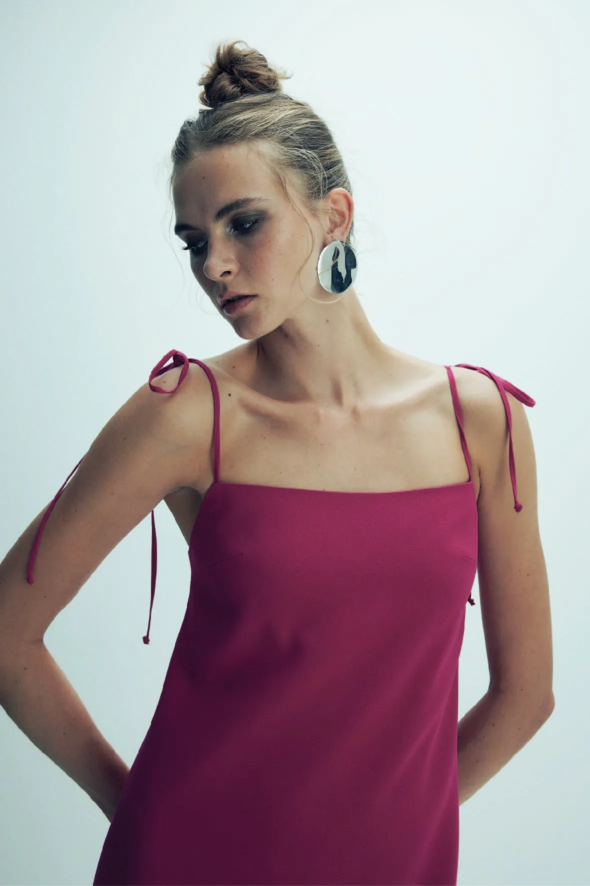 Ellie Mini Crepe Dress in Raspberry Sorbet