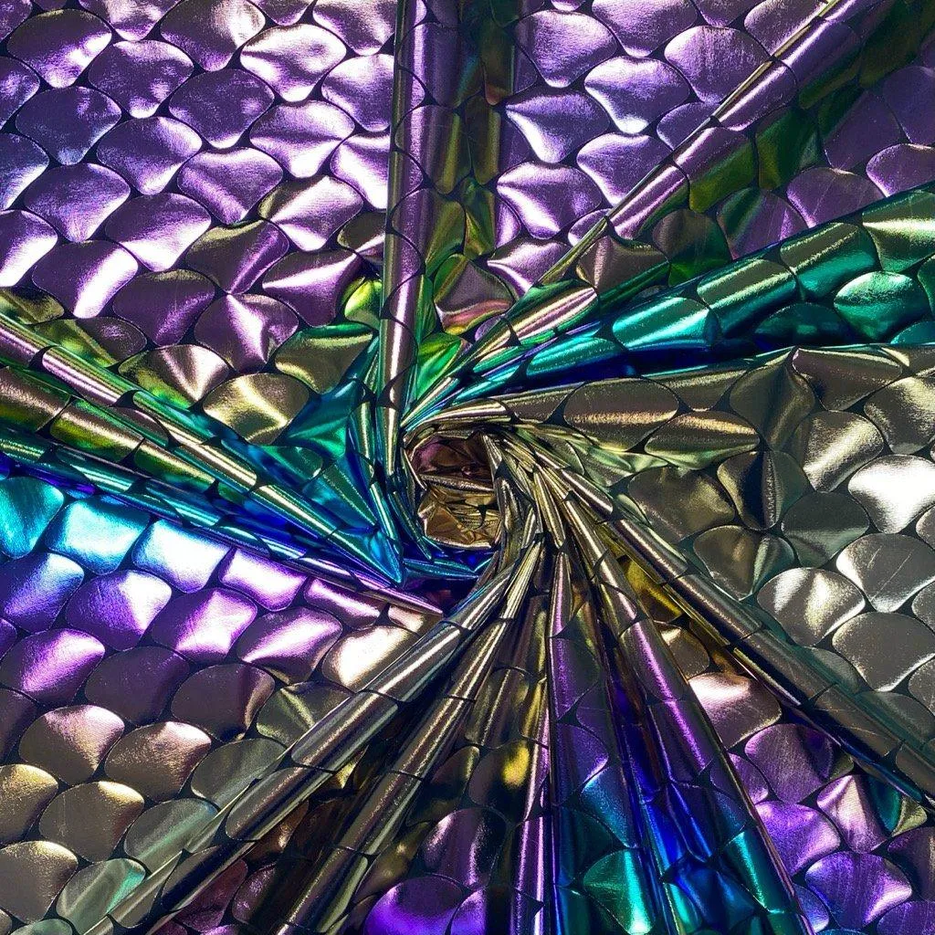 Fish Scales Foil Stretch Fabric