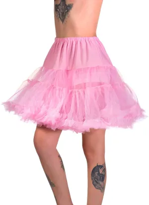 Fluffy Pale Pink Plus Size Thigh Length Costume Petticoat