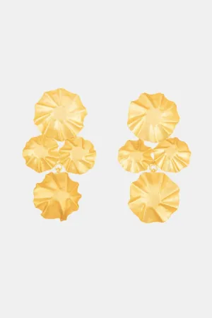 Four Lotus Leaves Dangler Earrings
