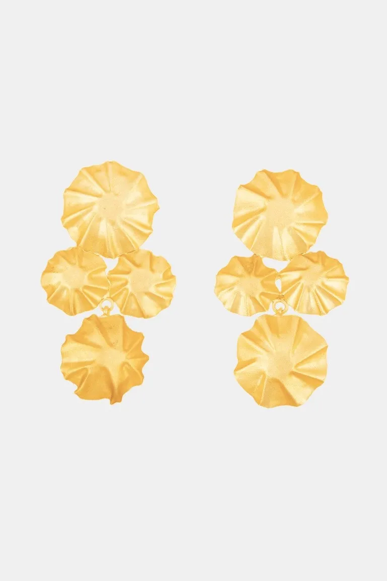 Four Lotus Leaves Dangler Earrings