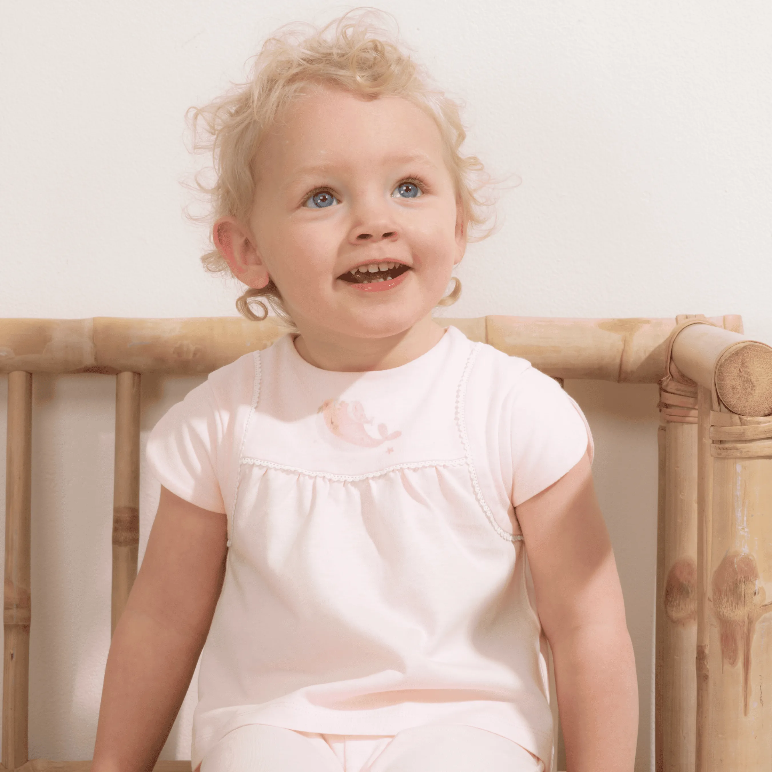 Girls Cloud Pink Organic Cotton Jersey Pants