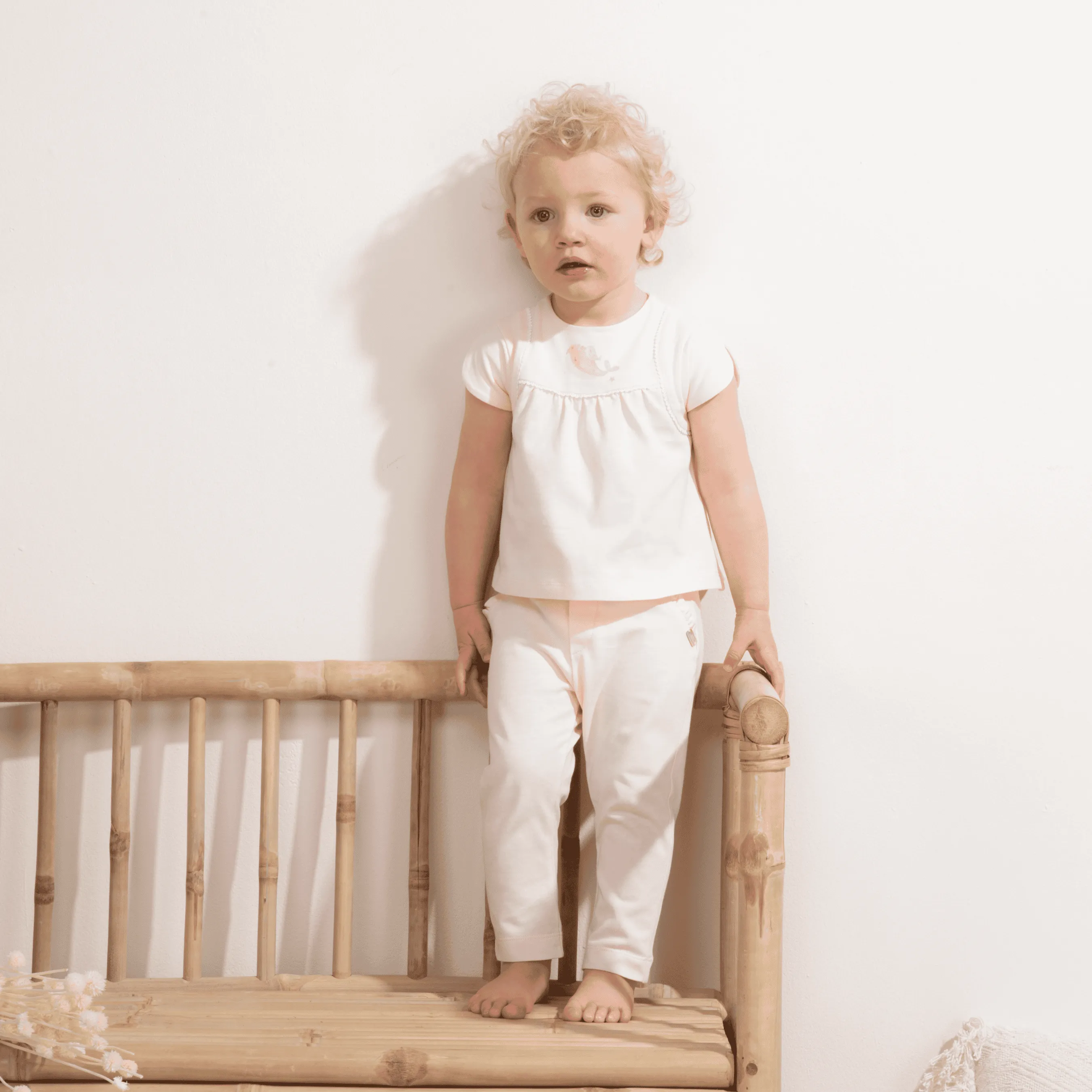 Girls Cloud Pink Organic Cotton Jersey Pants