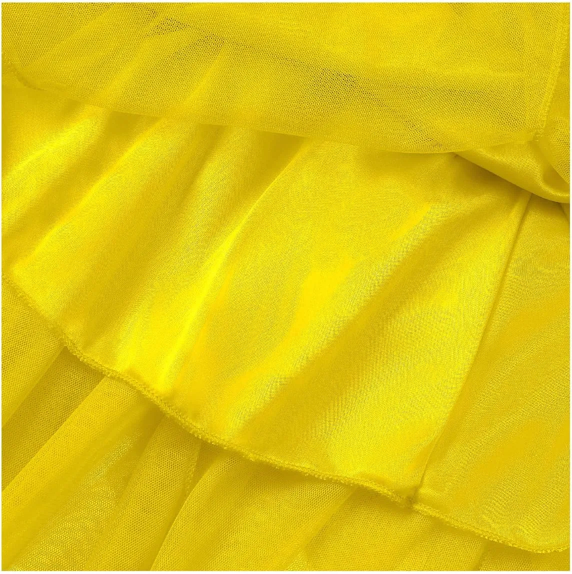 Girstunm Women's Elastic Waist Dancing Dress Princess Mesh Tulle Above Knee Skirts