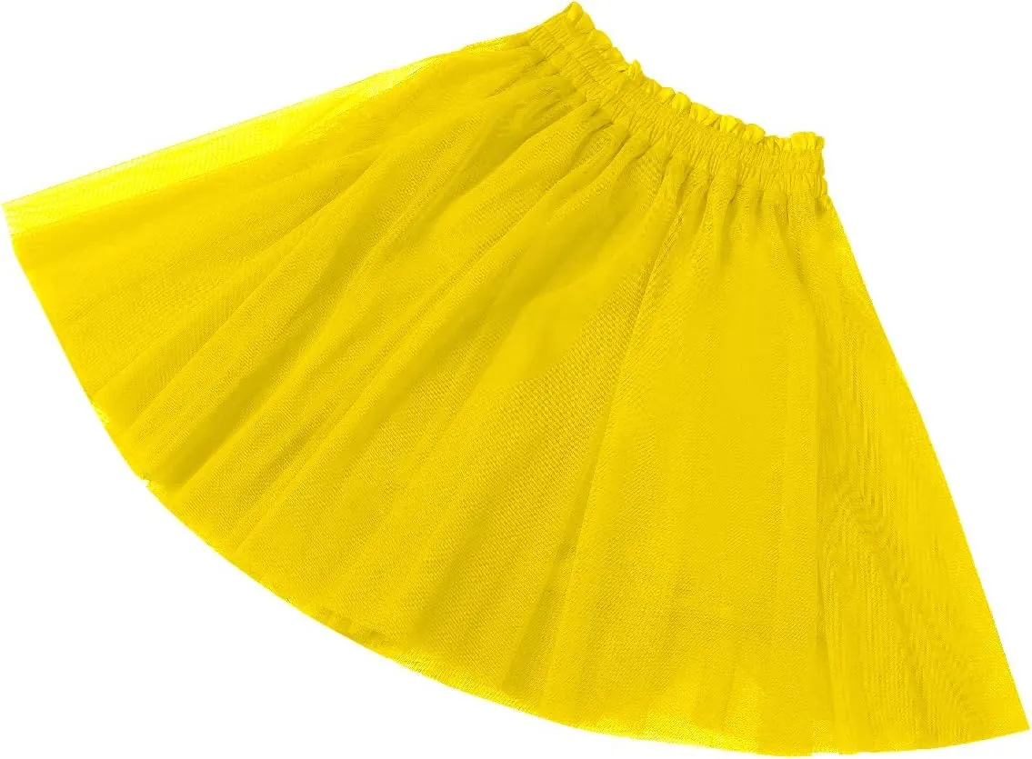 Girstunm Women's Elastic Waist Dancing Dress Princess Mesh Tulle Above Knee Skirts