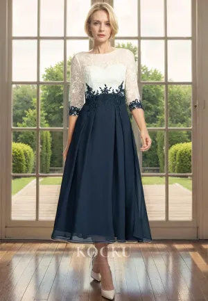 Glamorous & Dramatic Long sleeves Appliques A-Line Mother of the Bride Dress