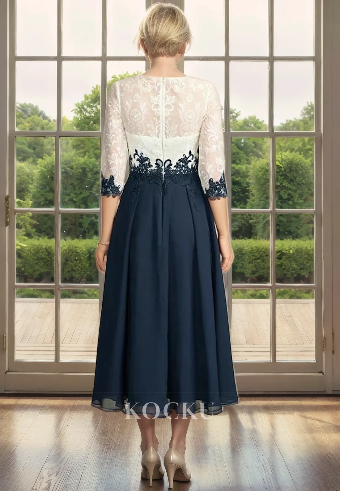 Glamorous & Dramatic Long sleeves Appliques A-Line Mother of the Bride Dress