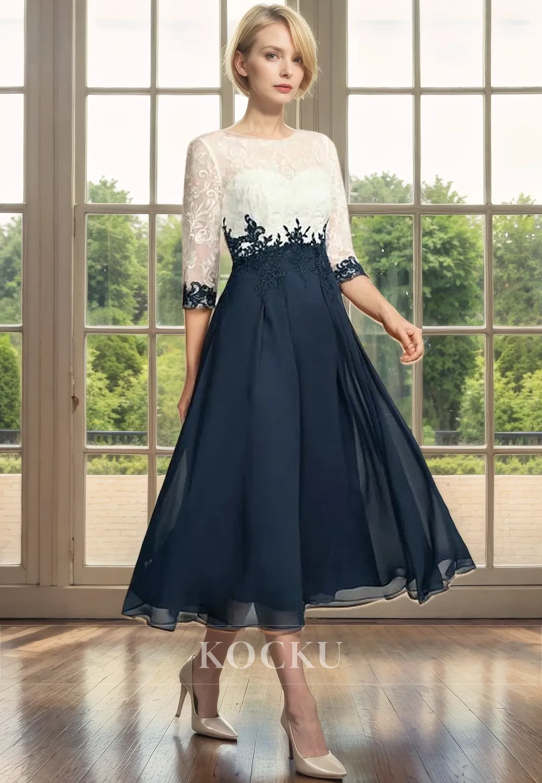 Glamorous & Dramatic Long sleeves Appliques A-Line Mother of the Bride Dress