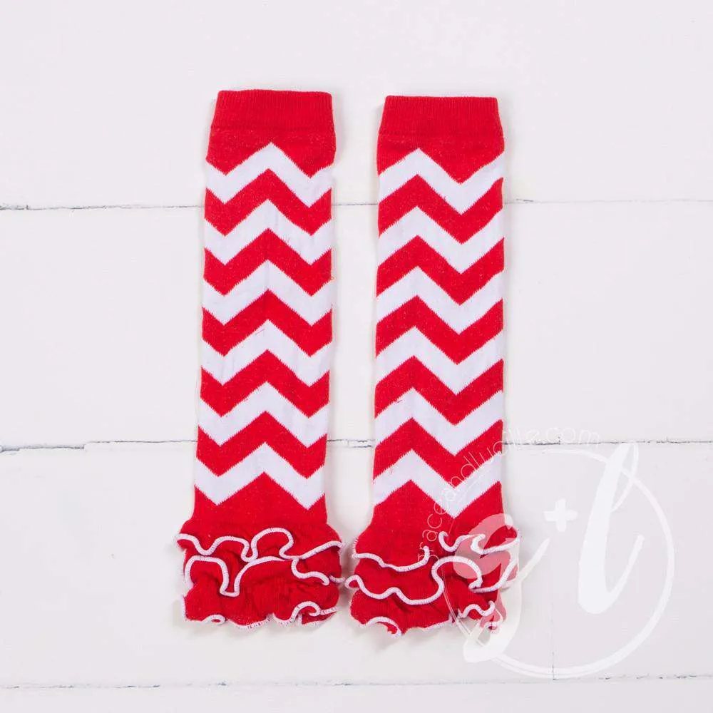 Heart Full of LOVE Bejeweled Black & White Dress Combo, Chevron Leg Warmers & White/Red Bow Headband