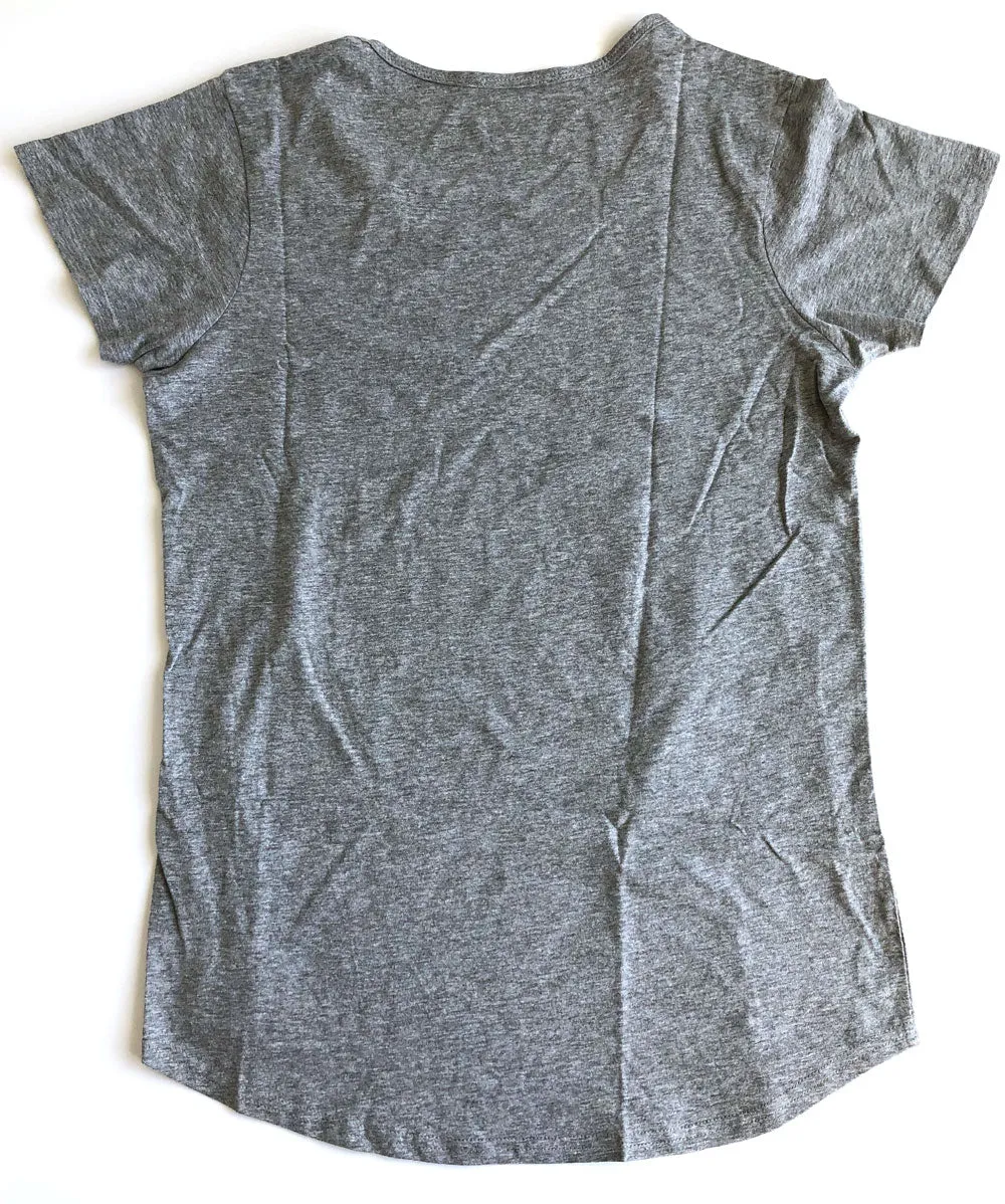 HK Army Running Cities Skull and Crossbones Women's Grey T-Shirt - Medium