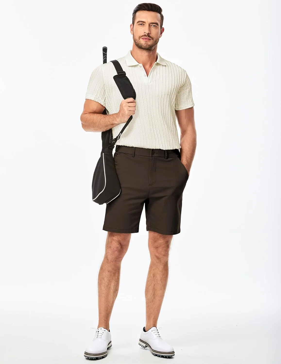 JMIERR Mens Casual Polo Shirt Summer Short Sleeve Vacation Button Beach Knit Stretchy Golf Shirts