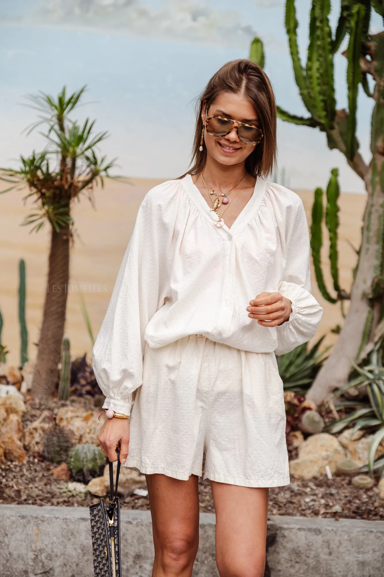 Juliette cotton blouse light beige