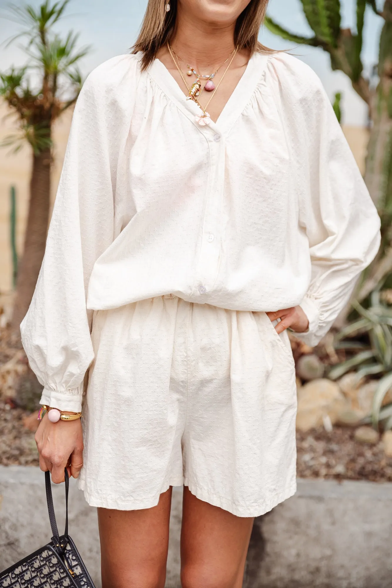 Juliette cotton blouse light beige