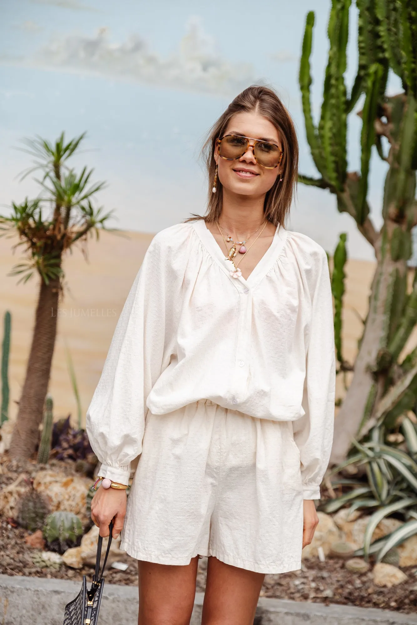 Juliette cotton blouse light beige