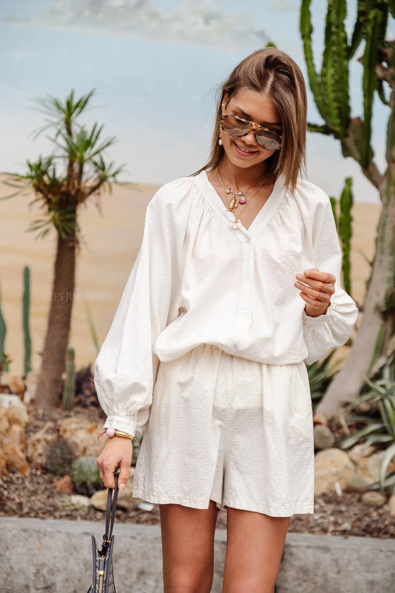 Juliette cotton blouse light beige