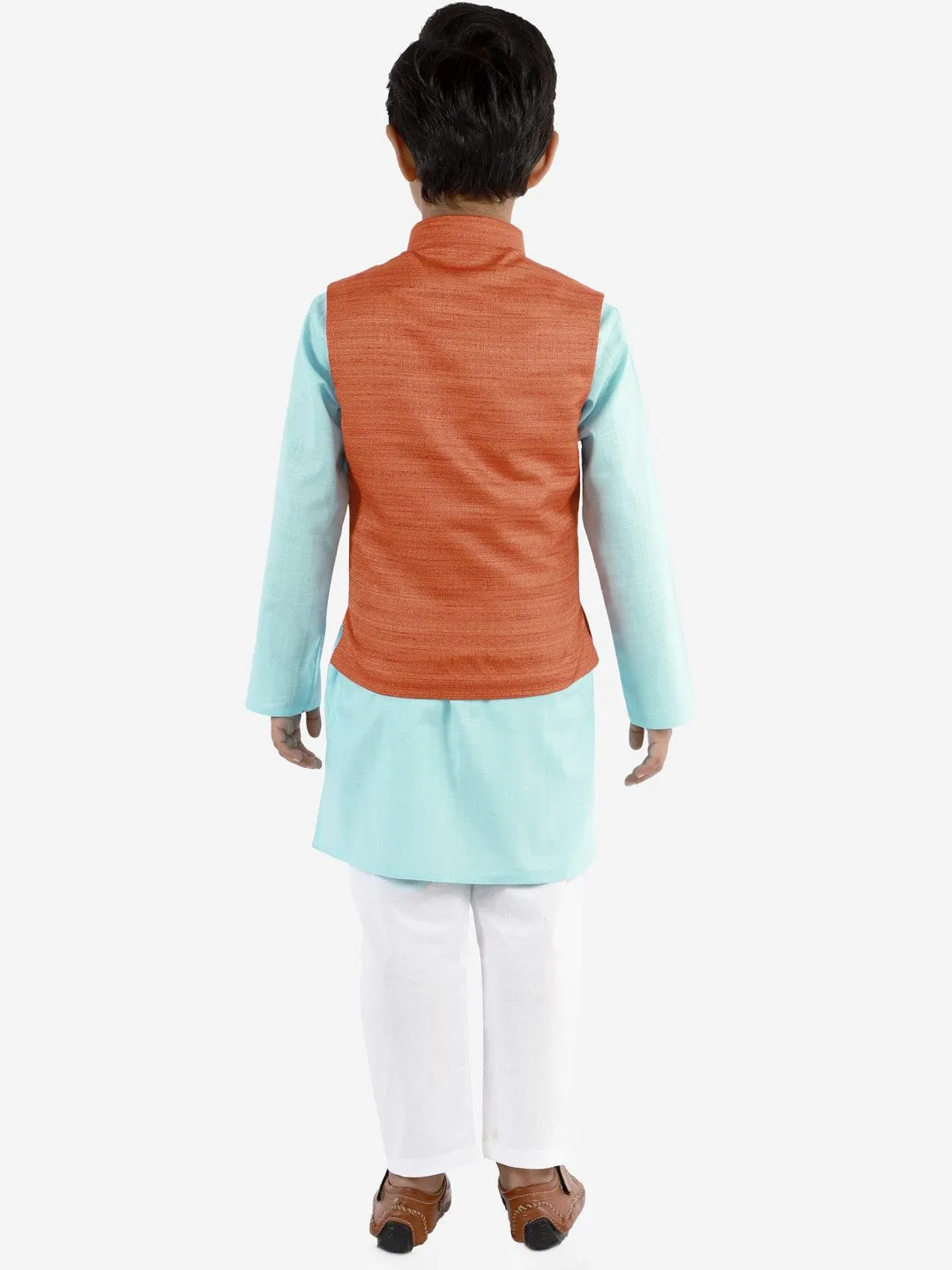 Kurta Pyjama Set for Boys with Nehru Jacket - Vastramay Boys