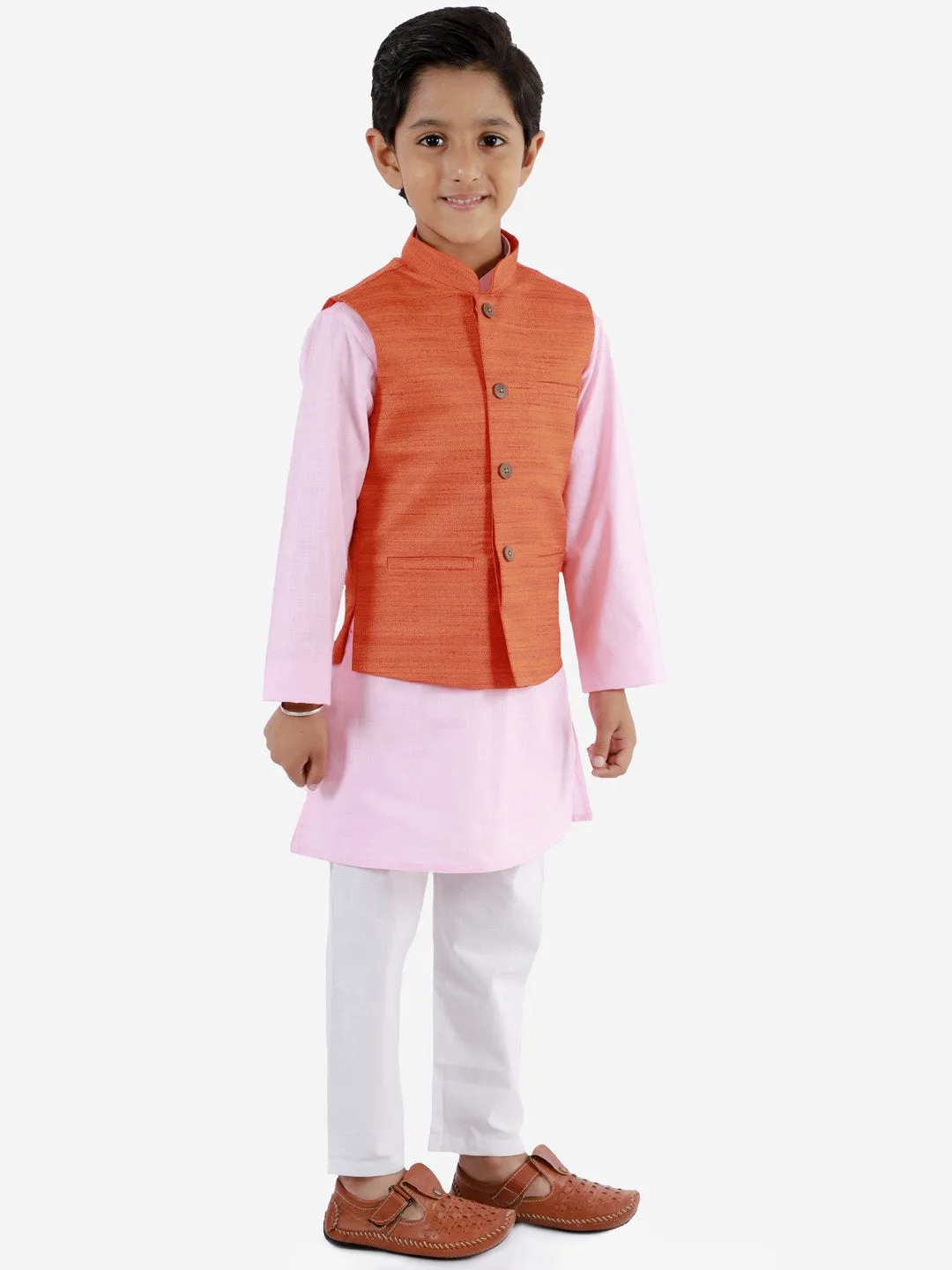 Kurta Pyjama Set for Boys with Nehru Jacket - Vastramay Boys