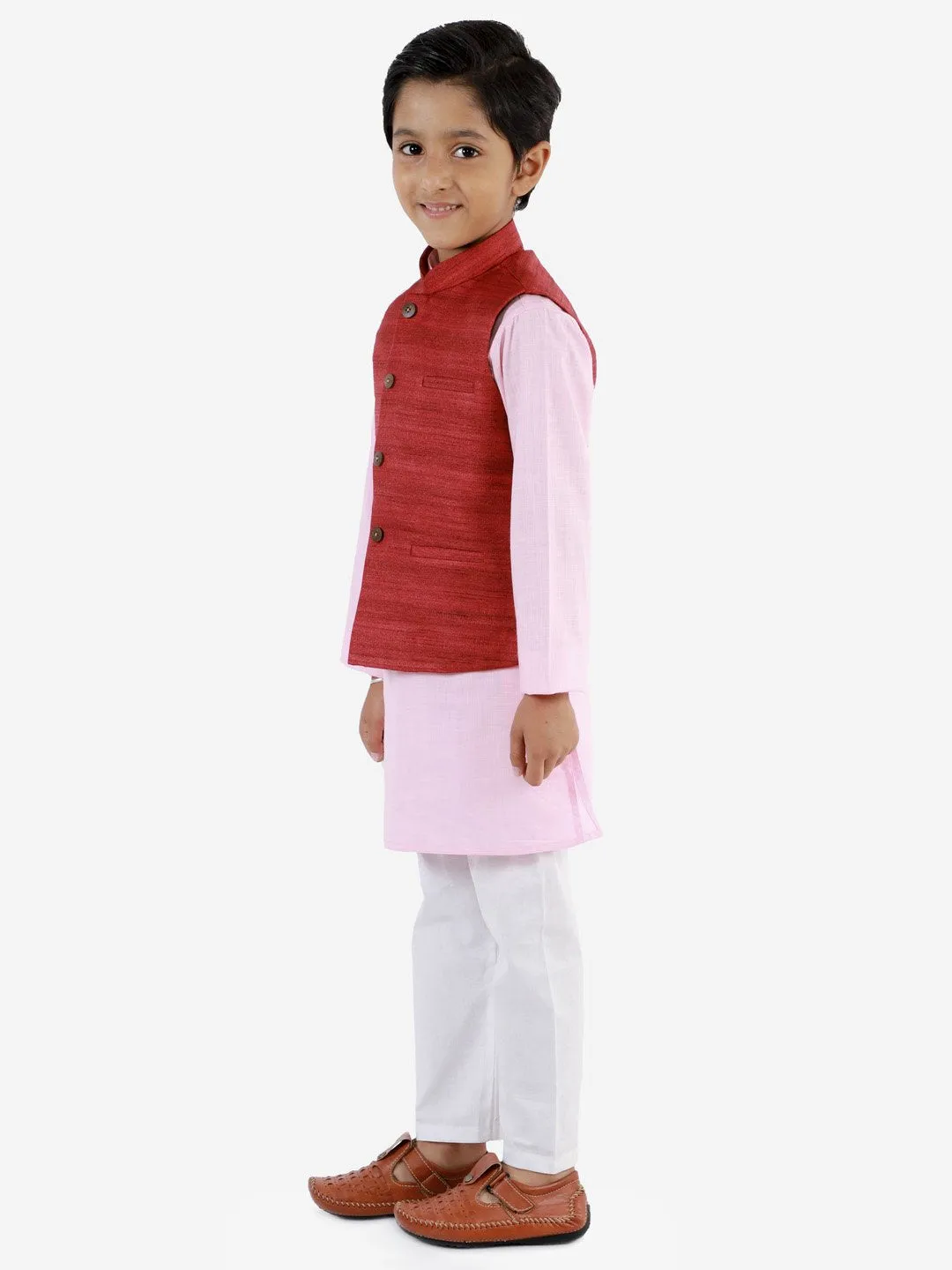 Kurta Pyjama Set for Boys with Nehru Jacket - Vastramay Boys