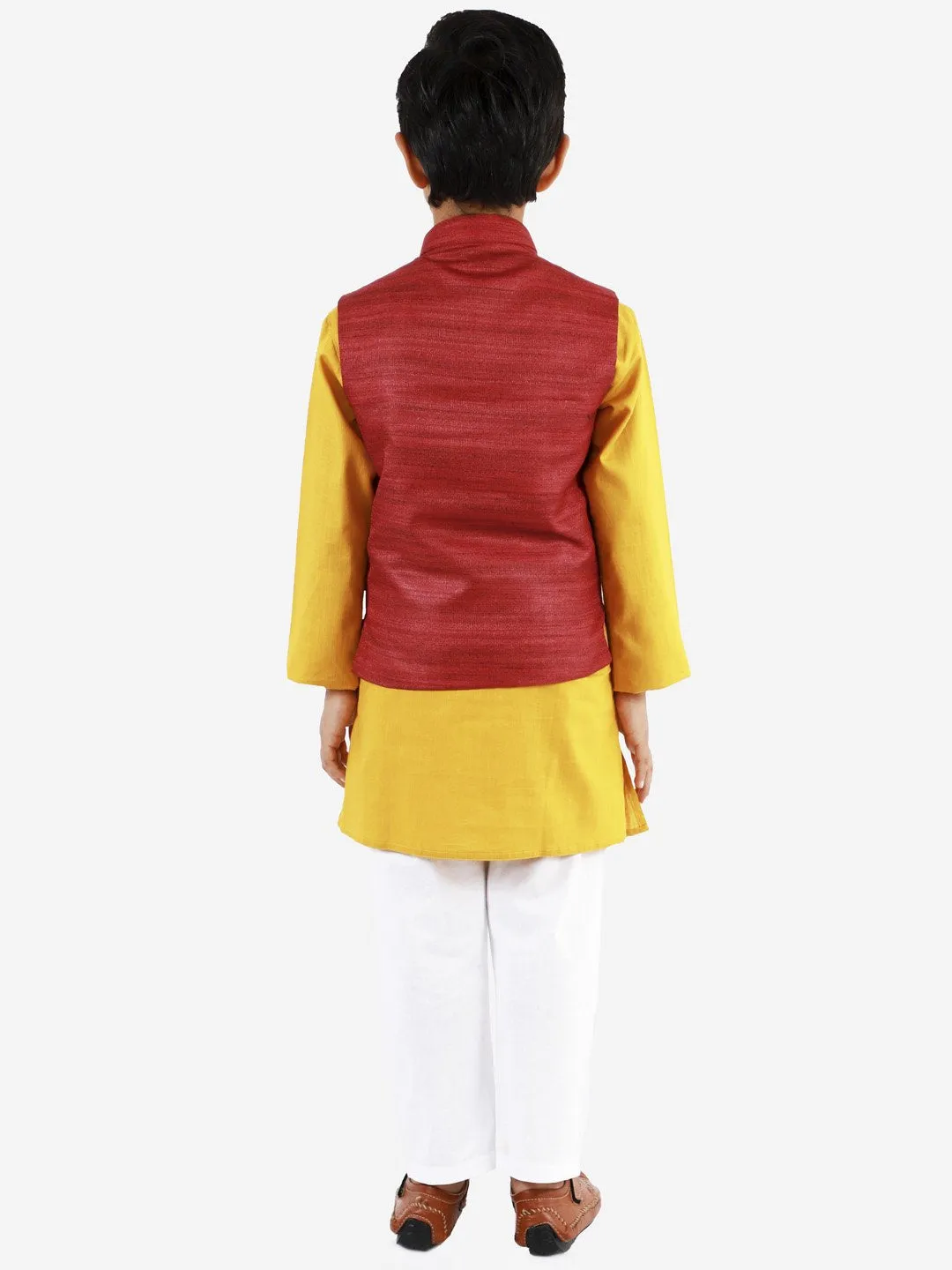Kurta Pyjama Set for Boys with Nehru Jacket - Vastramay Boys