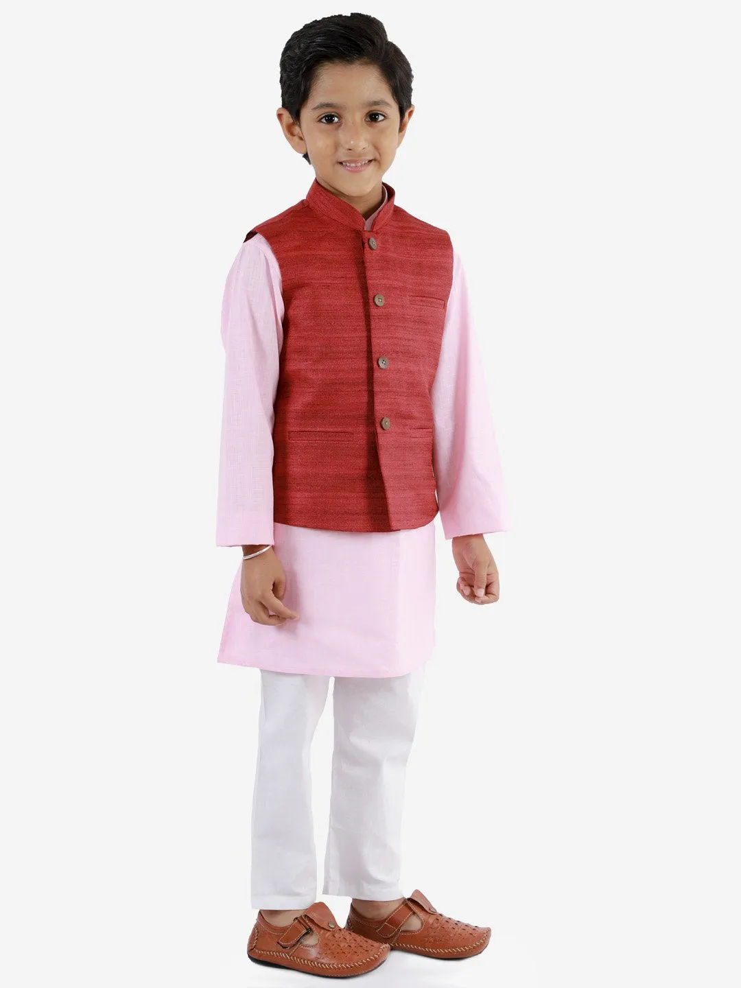 Kurta Pyjama Set for Boys with Nehru Jacket - Vastramay Boys