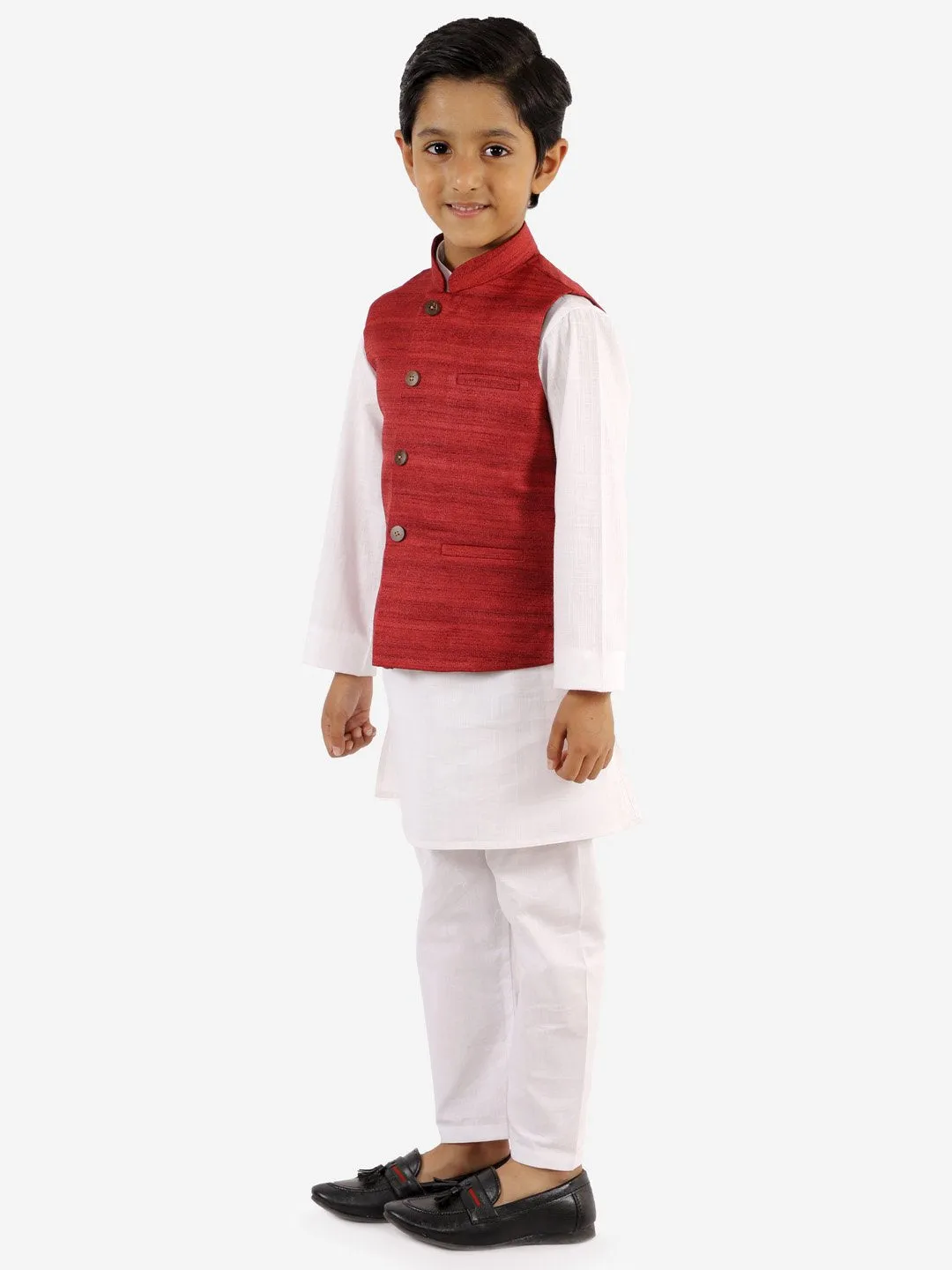 Kurta Pyjama Set for Boys with Nehru Jacket - Vastramay Boys