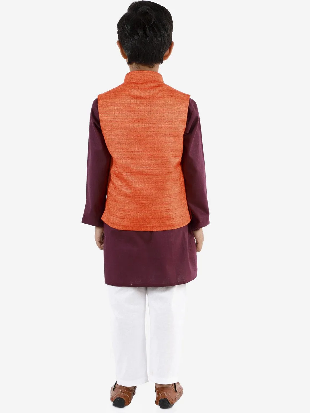 Kurta Pyjama Set for Boys with Nehru Jacket - Vastramay Boys